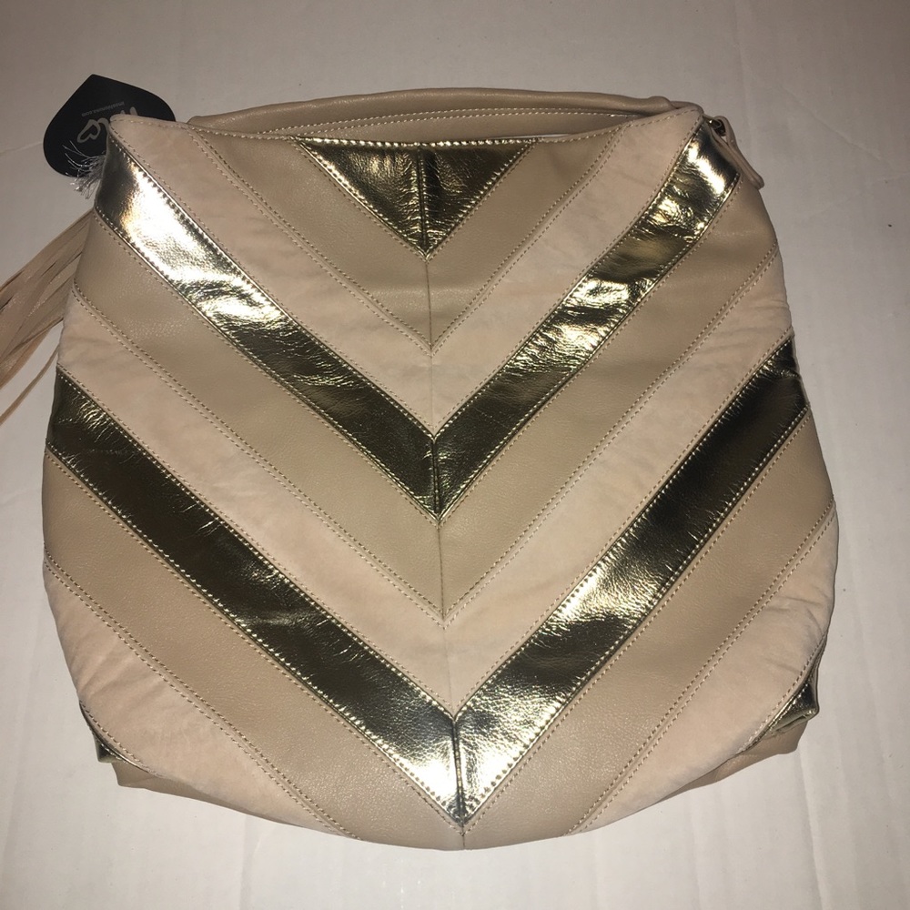 Imoshion Chevron Metallic Gold and Nude Purse